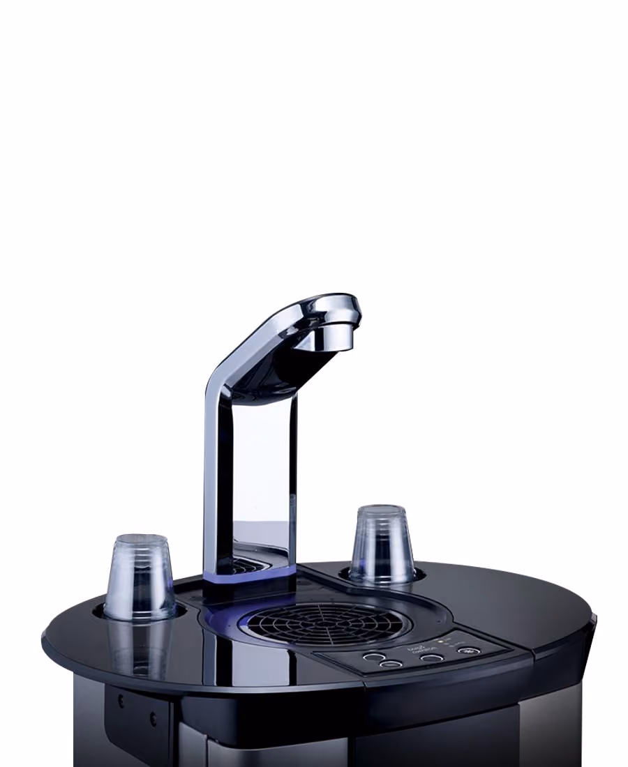 Illuminated dispense area on the Borg & Overström B5 water cooler