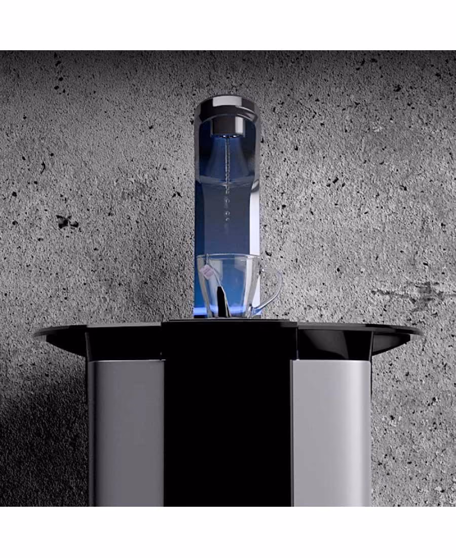 Shrouded faucet on the Borg & Overström B5 for hygienic protection