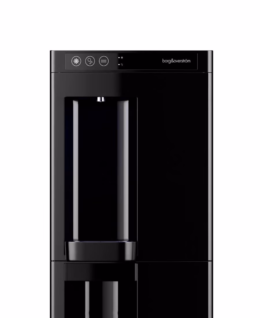 Close-up of the dispense area on the Borg & Overström B4 in black