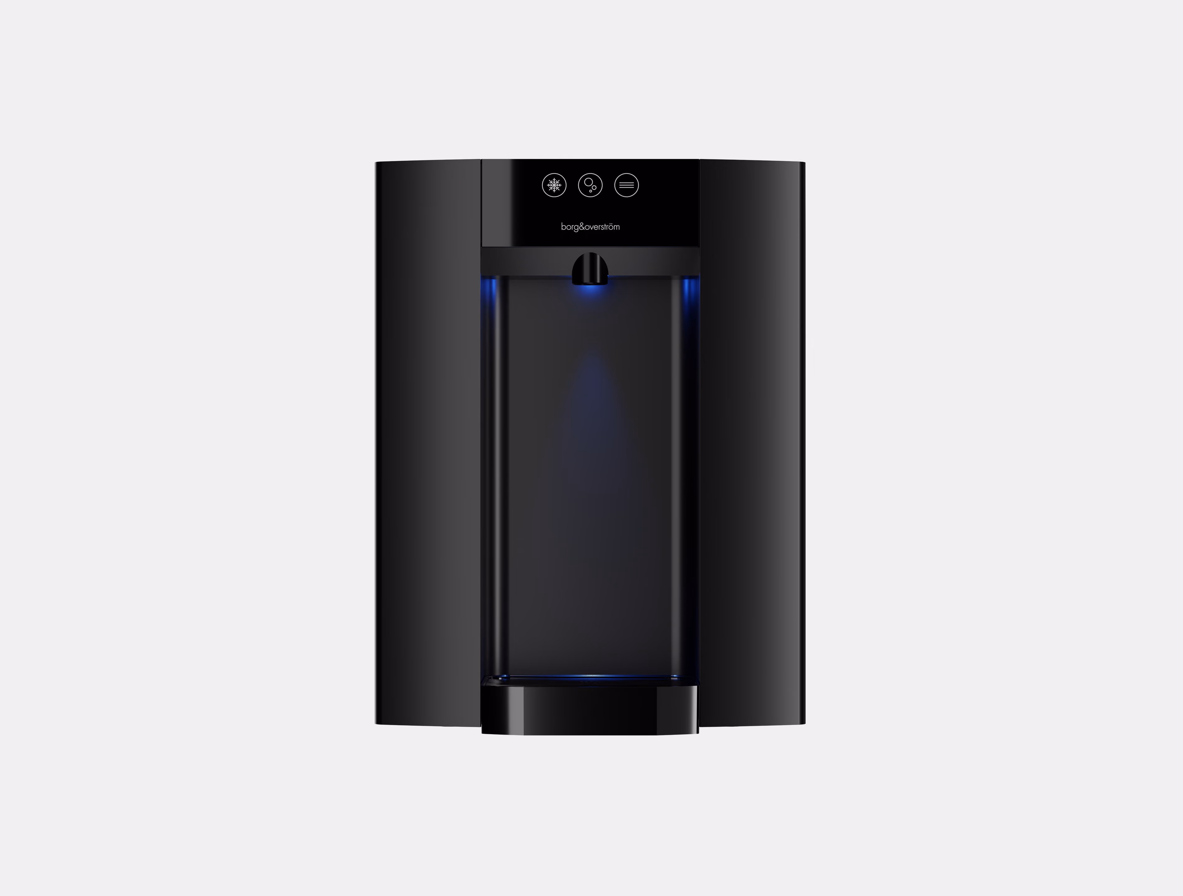 Borg & Overström E4 water dispenser in black, front view