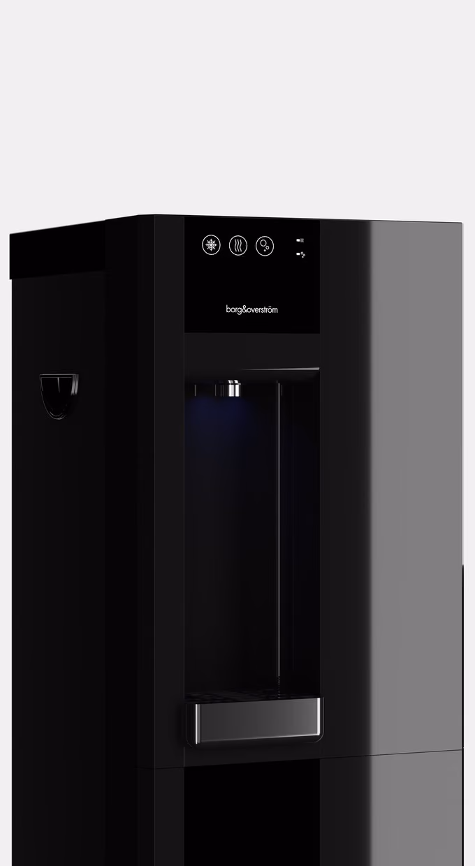Borg & Overström B3 water dispenser in black, front view