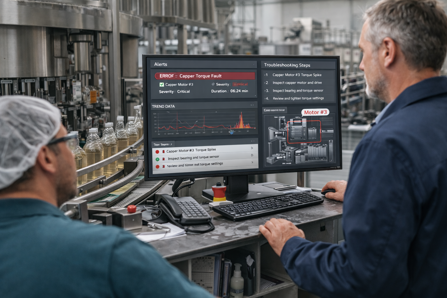 Concept for controlling a bottling line with Agentic AI
