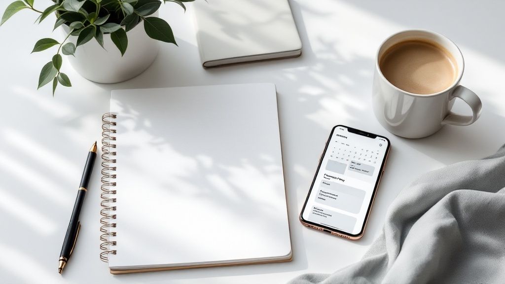 Two business professionals shaking hands in a bright, modern office setting.
