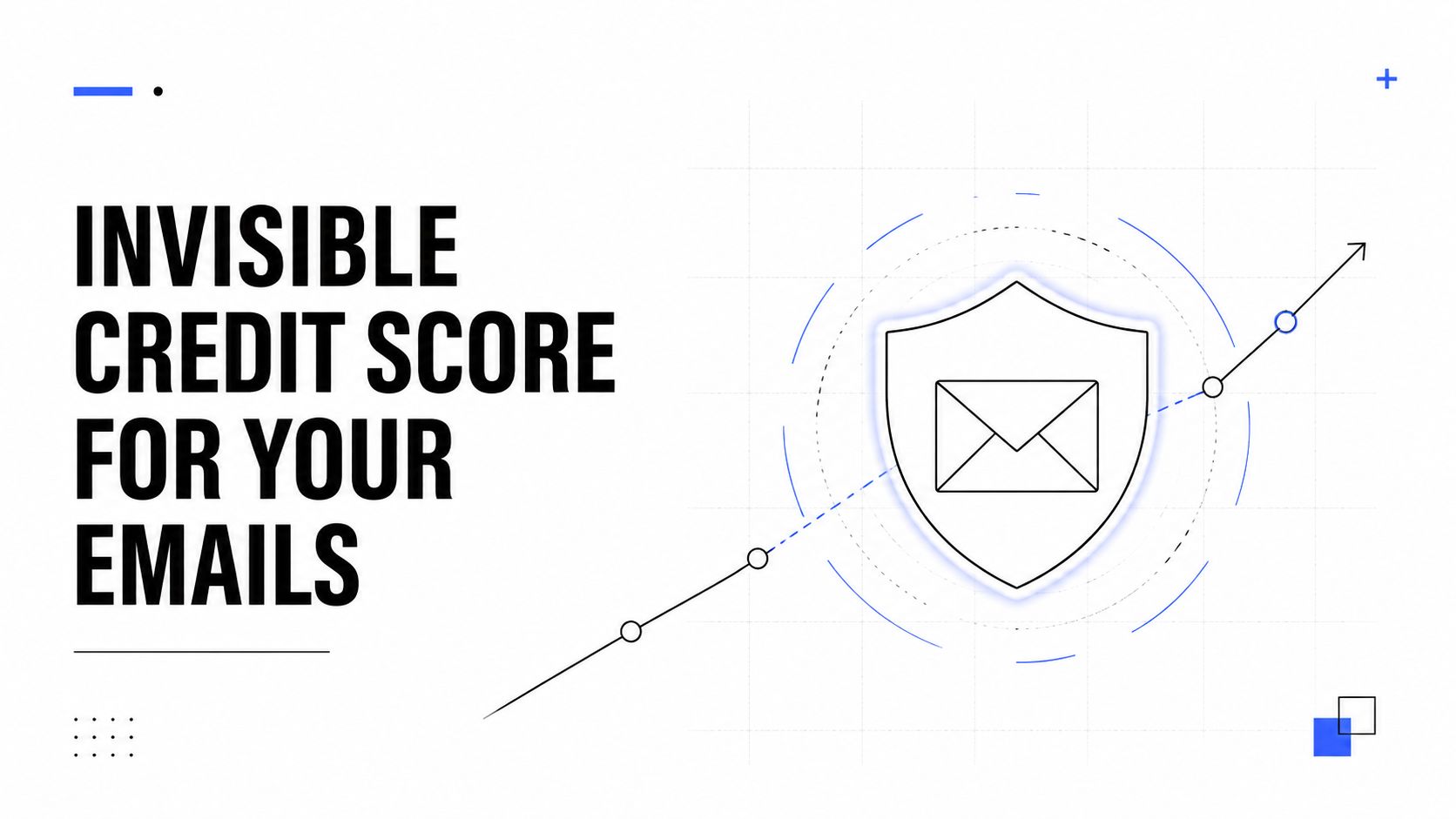 A graphic depicting an email icon inside a shield, representing an invisible credit score for email security.