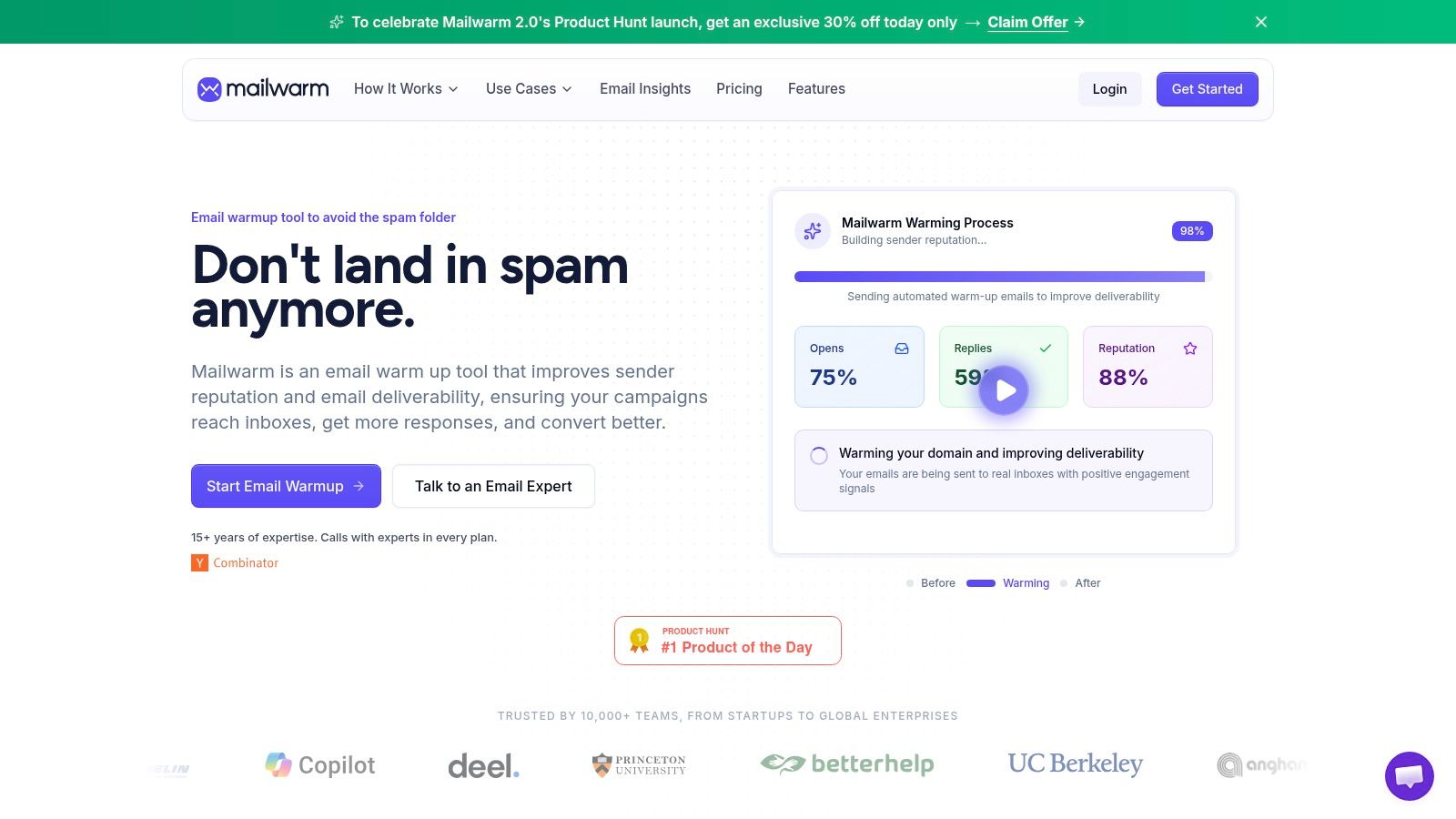 Screenshot from https://mailwarm.com