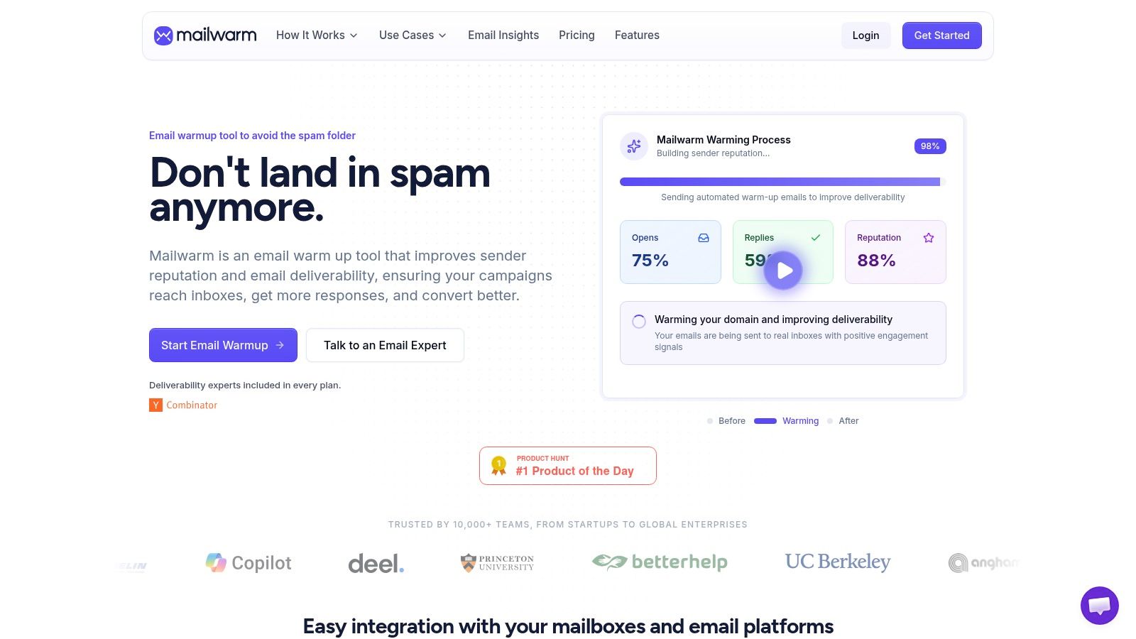 Screenshot from https://mailwarm.com