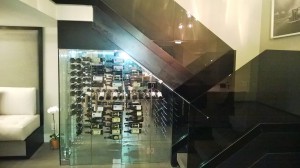 Under Staircase custom wine cabinet