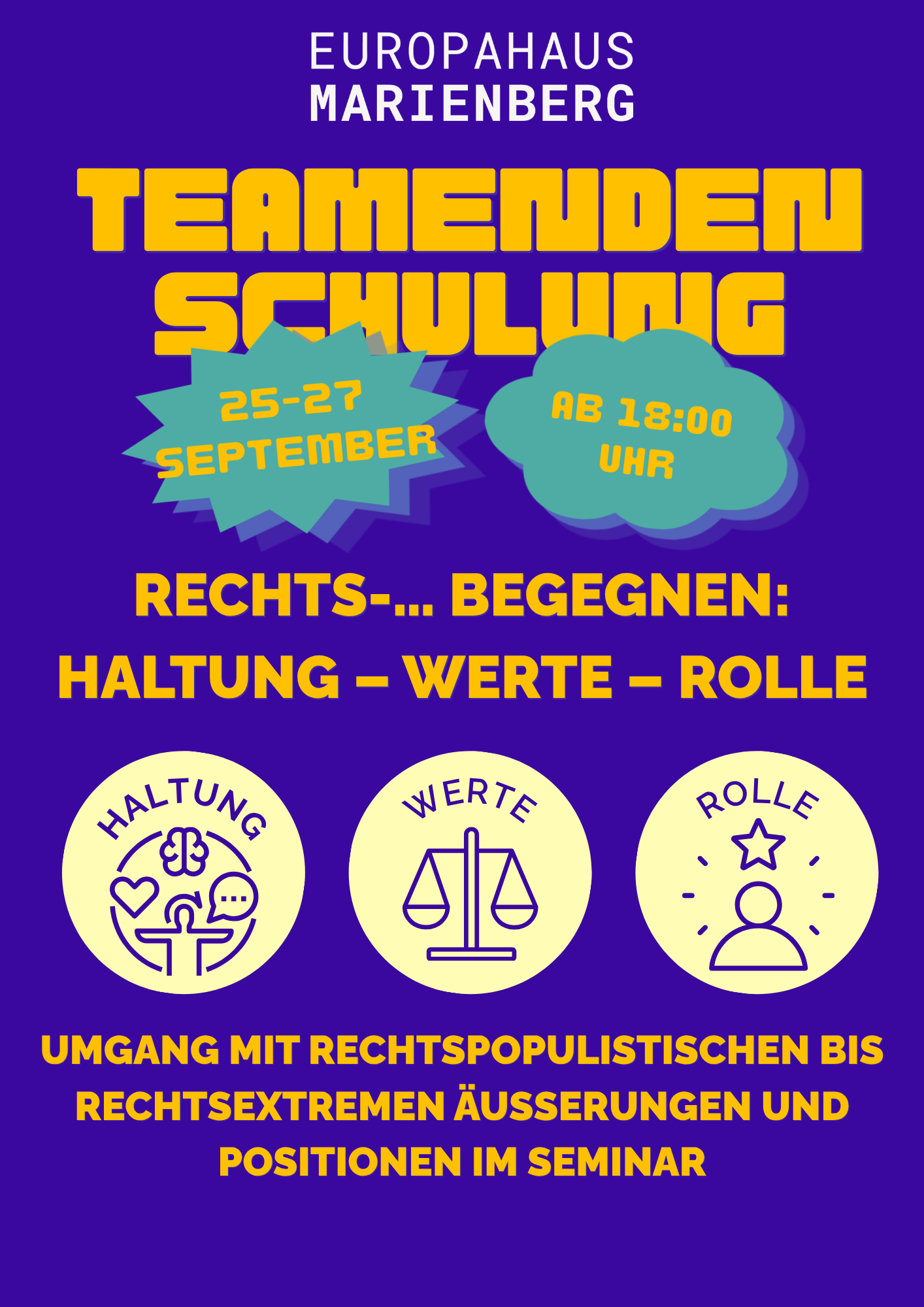 Teamendenschulung: Rechts-… begegnen: Haltung – Werte – Rolle