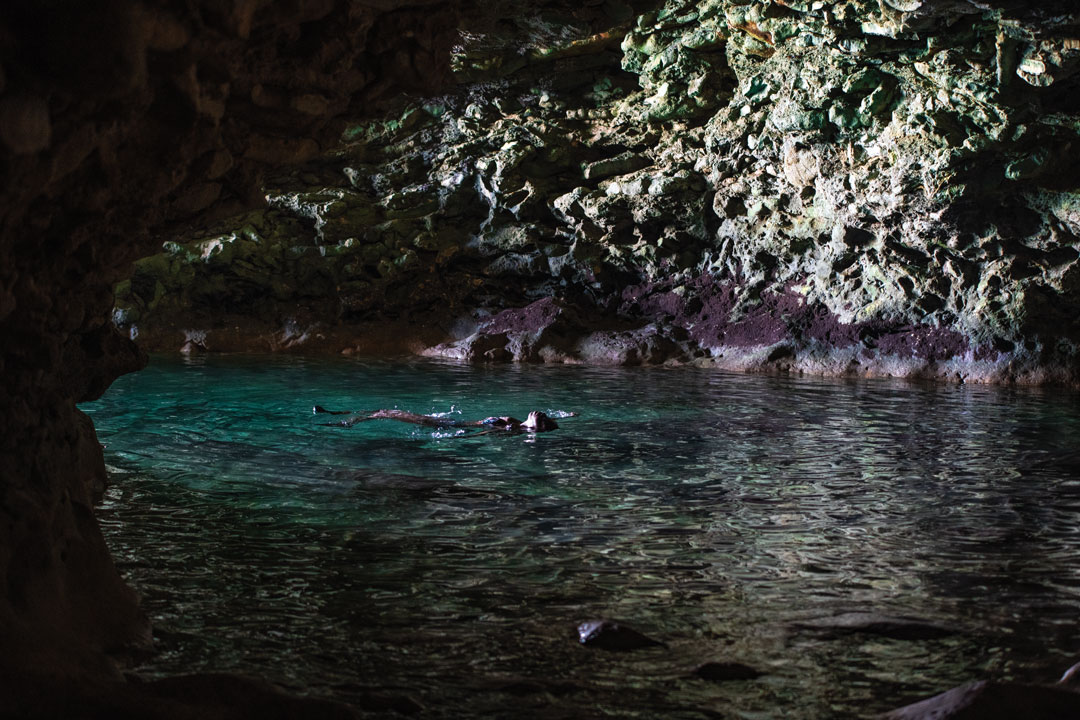 Swimming in Animal Flower Cave