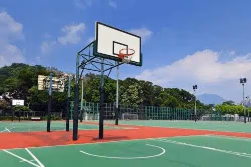 outdoor basketball hoop installation