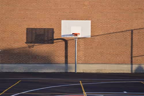 outdoor basketball backboard installation