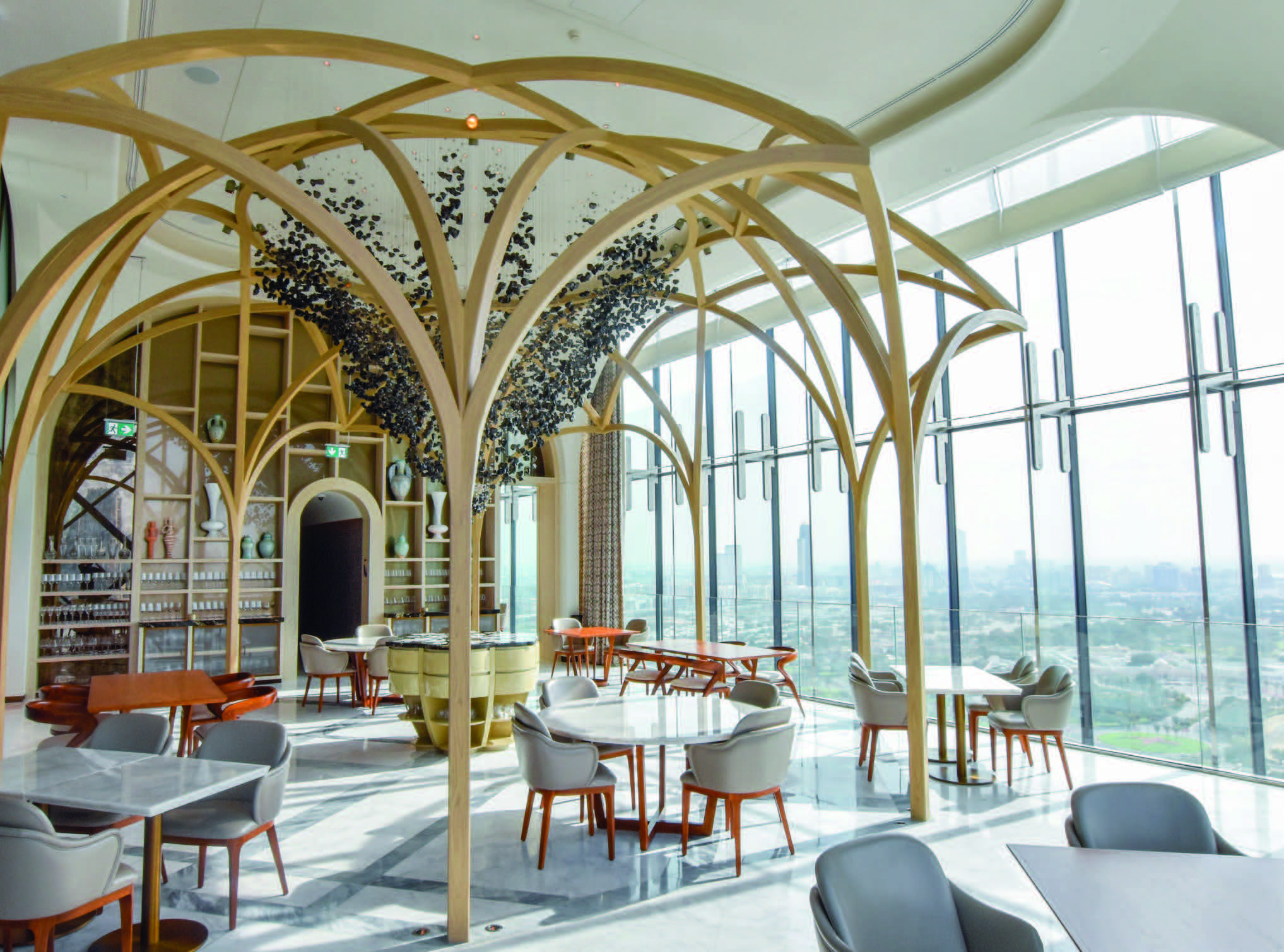 Acoustical Plaster on restaurant ceiling