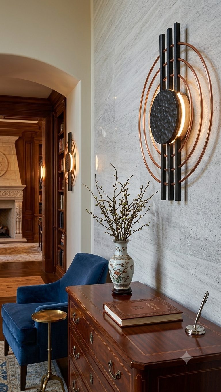 Ripple wall light in a luxury interior