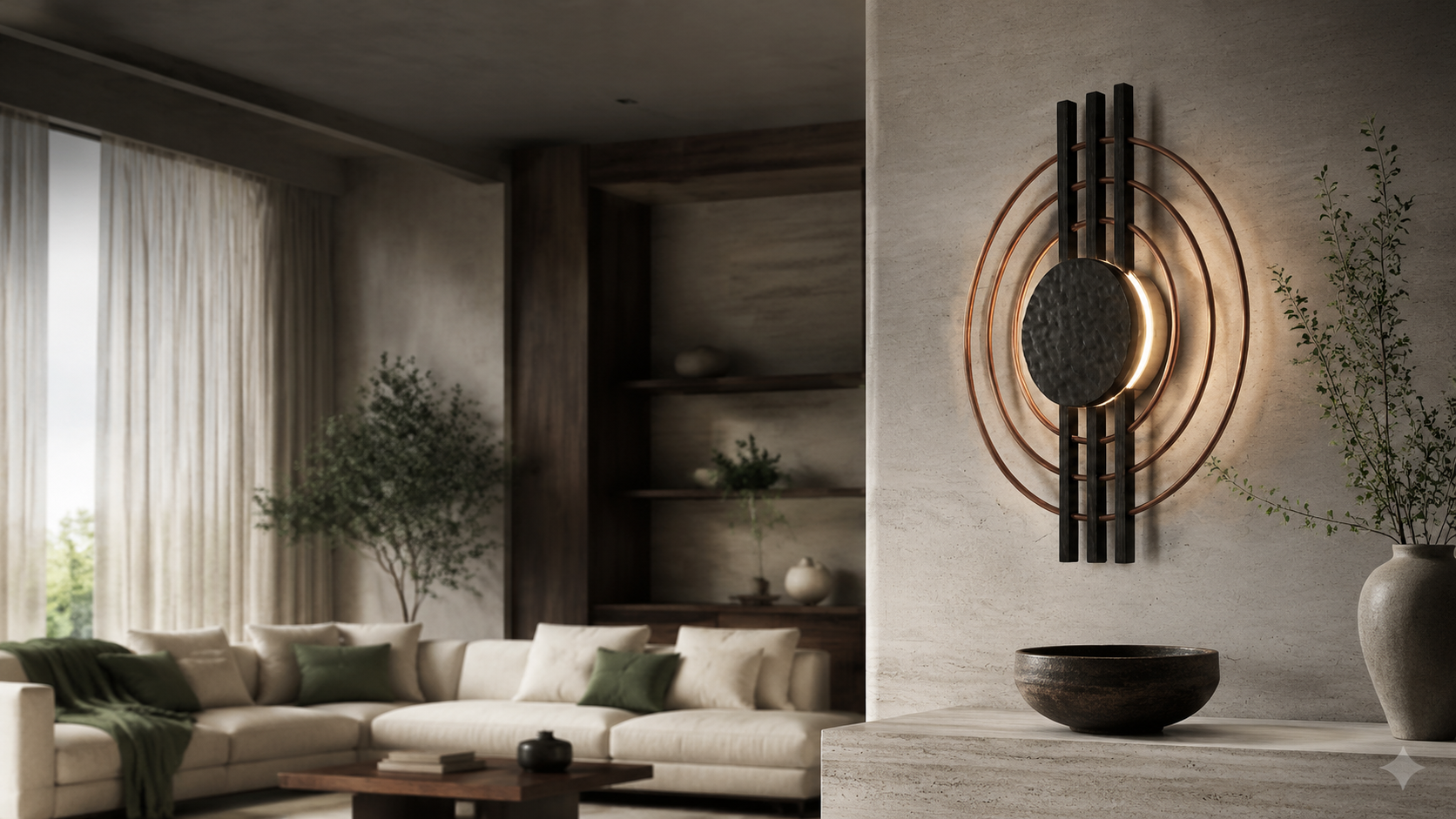 Ripple sculptural light fixture by Glow Fixtures in a luxury interior