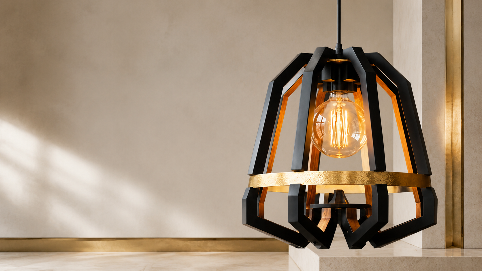 Aurelius sculptural light fixture by Glow Fixtures in a luxury interior