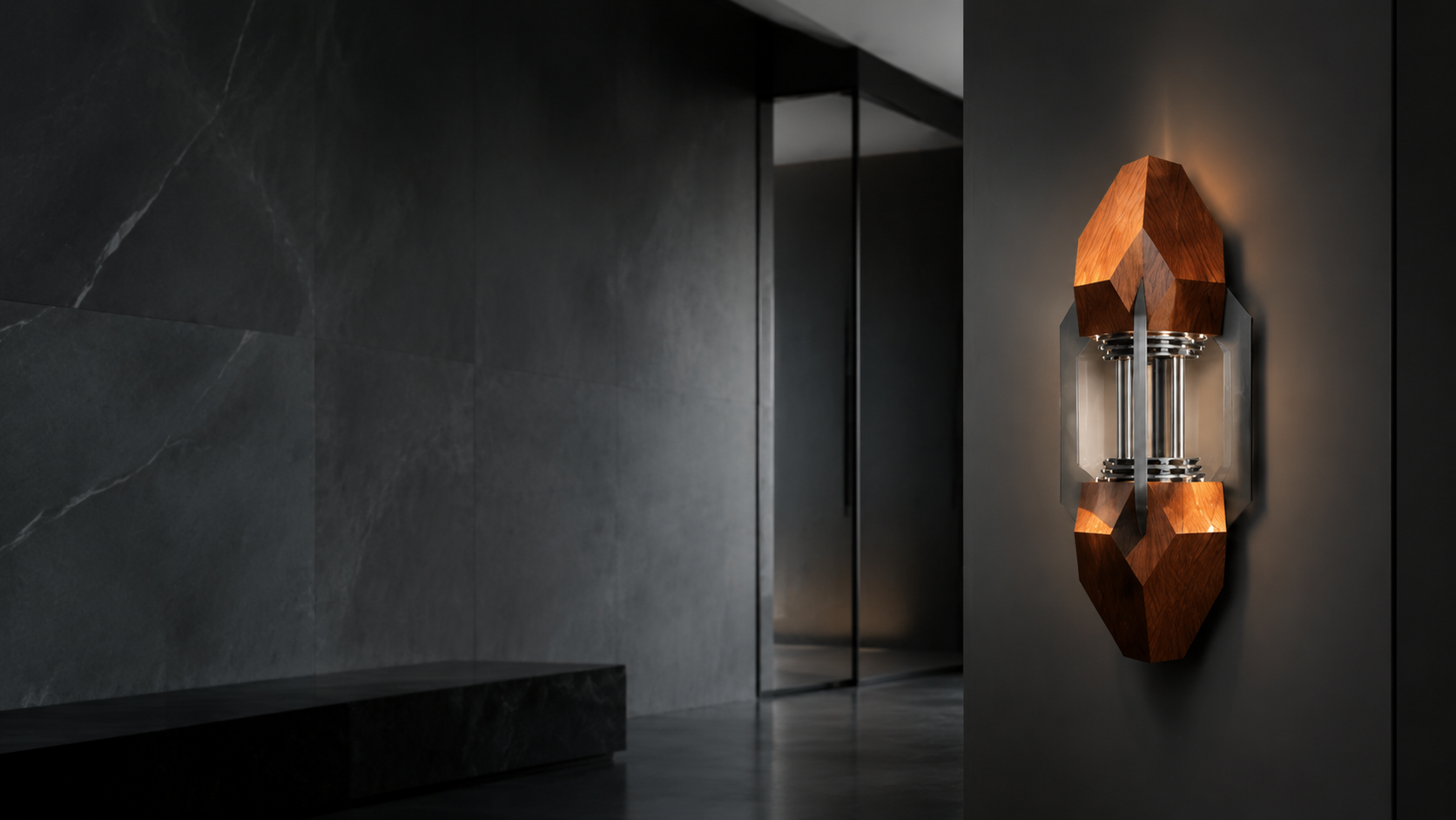 Prism sculptural light fixture by Glow Fixtures in a luxury interior