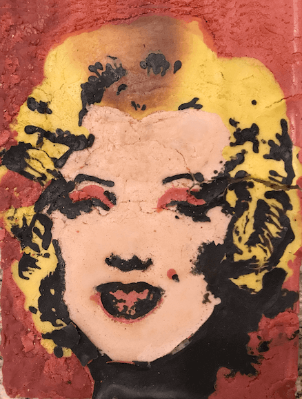 A copy of Andy Warhol's pop art portrait of Marylin Monroe, except made of pancake