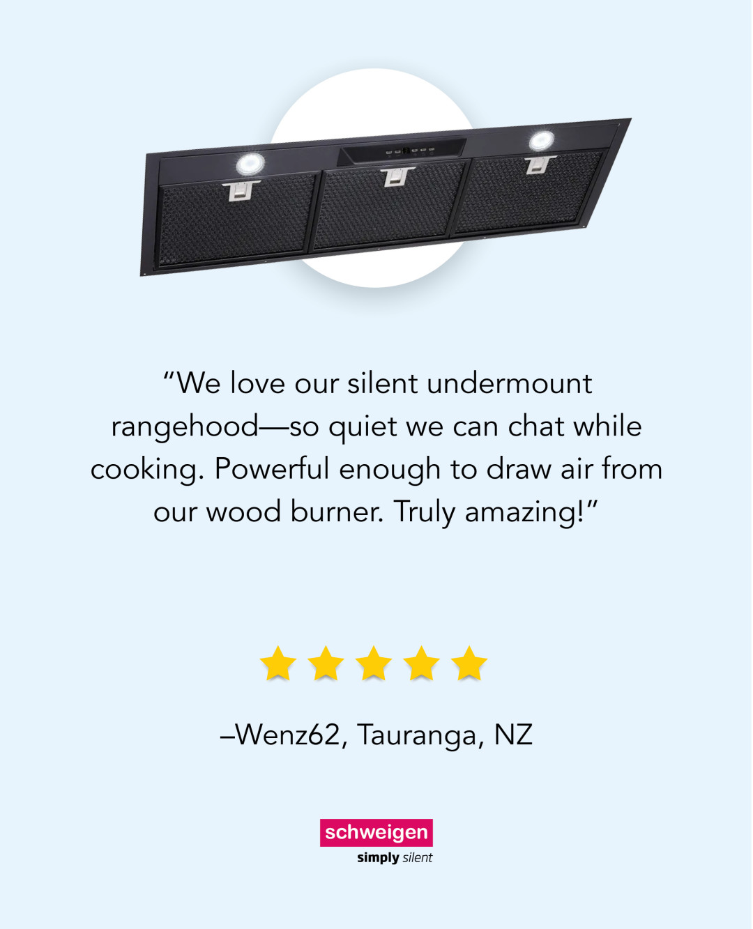 Quiet conversations, powerful performance.

This Schweigen UM1170-9BS keeps the air fresh—even near a wood burner.

🔗For more info visit ou