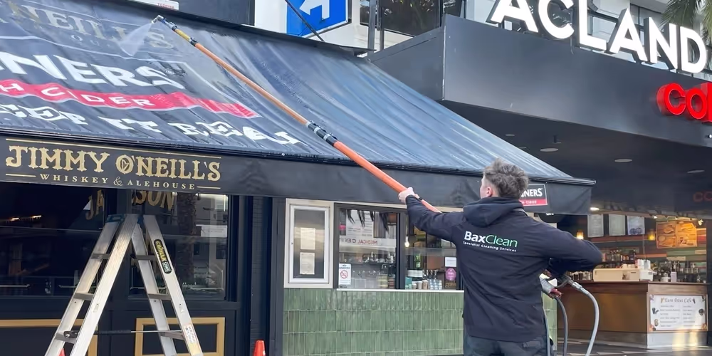Soft wash on Jimmy O'Neills awning