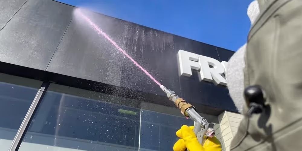 Soft wash on Jimmy O'Neills awning