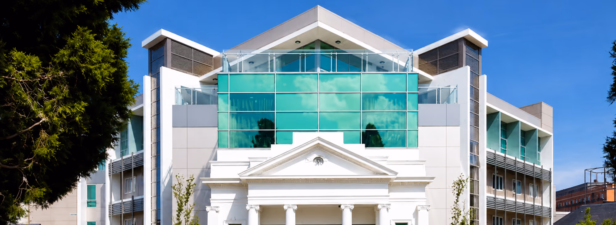 Well-maintained aged care facility with a clean exterior, spotless glass façade, and landscaped grounds, reflecting professional cleaning and ongoing property maintenance for a welcoming environment.