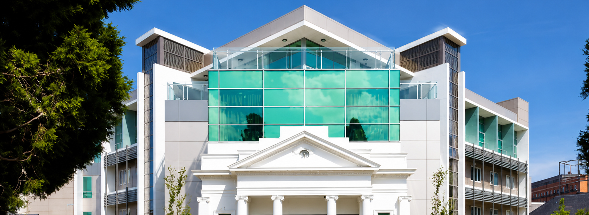 Well-maintained aged care facility with a clean exterior, spotless glass façade, and landscaped grounds, reflecting professional cleaning and ongoing property maintenance for a welcoming environment.