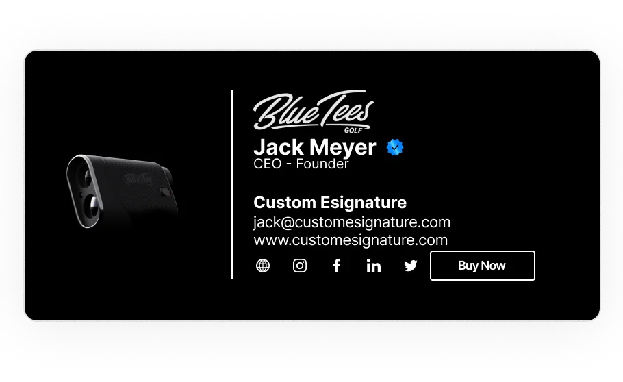 A black and white business card with a picture of a speaker.