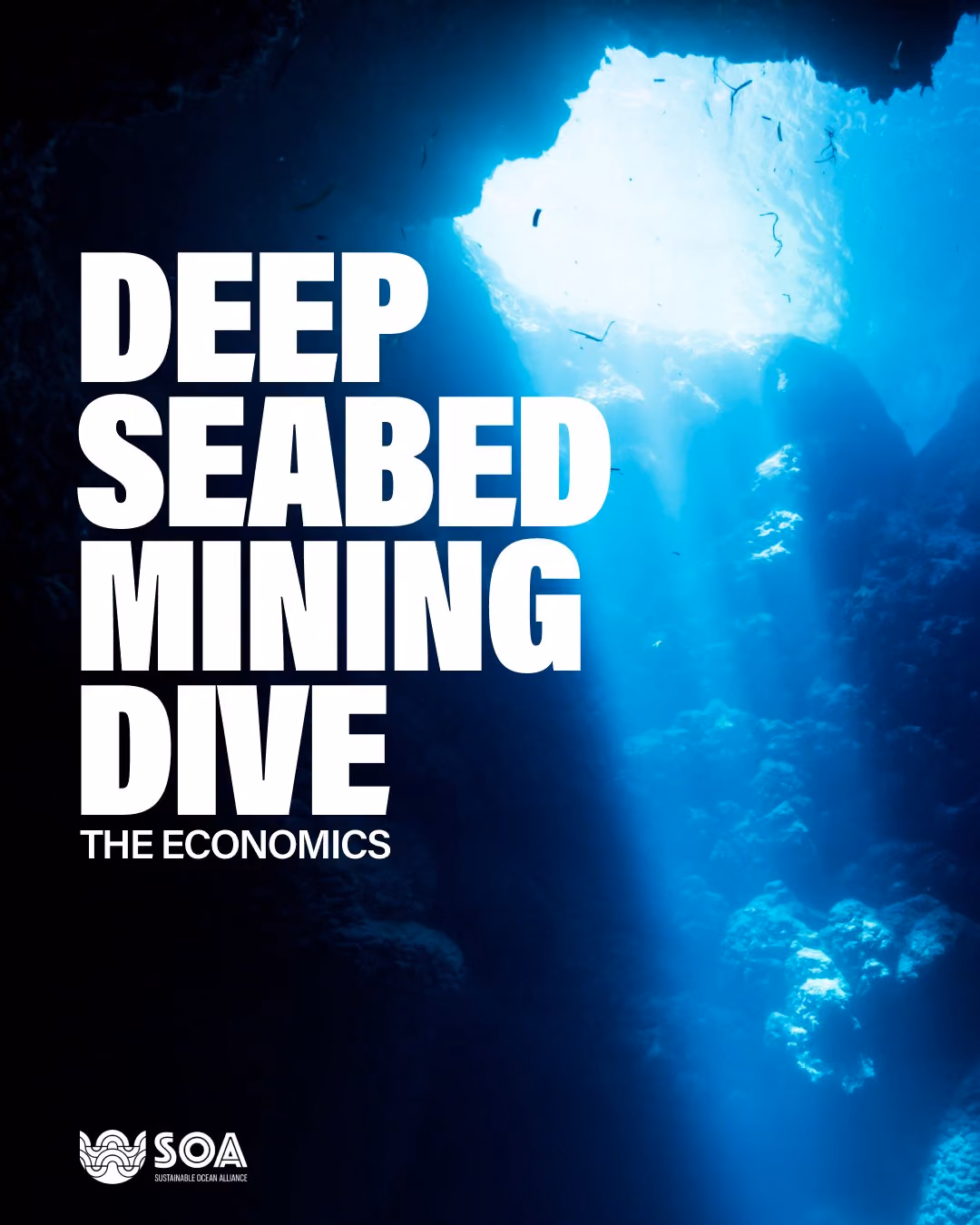 Post reading 'Deep seabed mining dive: the economics', light falling into a deep blue cave