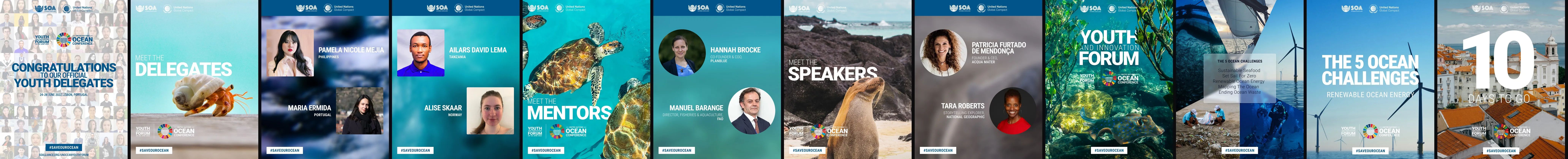 Delegate, mentor and speaker features, the program overview, a challenge post and the countdown