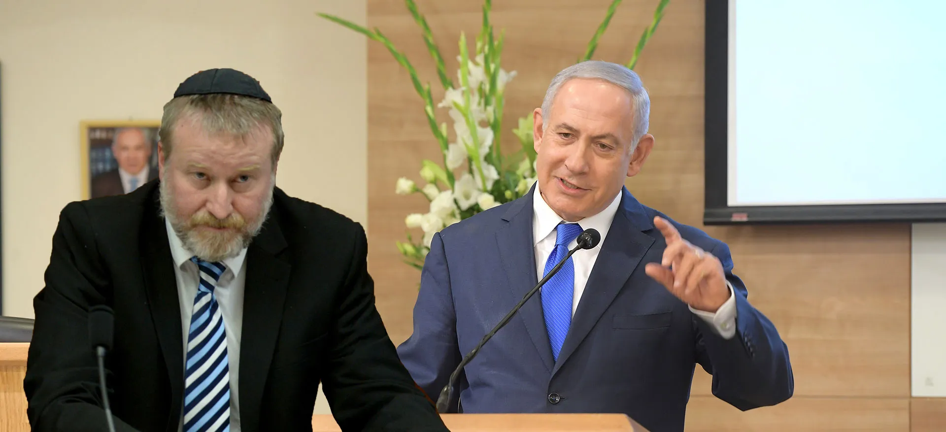 שמפניות וסיגרים מול בושם זול ותלושי שי. ראש הממשלה נתניהו והיועמ"ש מנדלבליט (צילומים: עמוס בן גרשון, לע"מ, אוראל כהן)