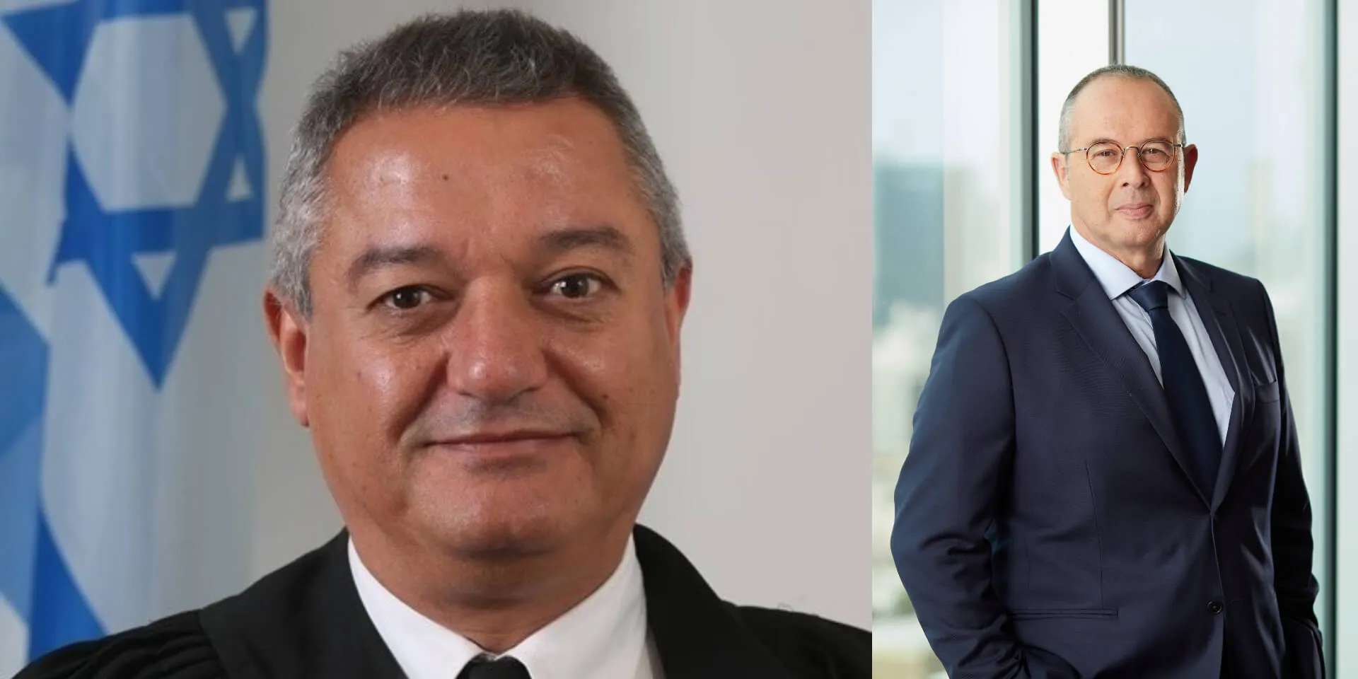 Judge Khaled Kabub and attorney Zvika Bar-Nathan. Photos: Courts Administration from Wikipedia, Ofir Eve - PR