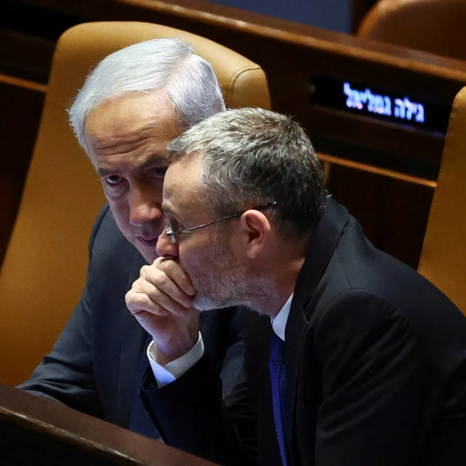 ראשי הליכוד נתניהו ולוין במליאת הכנסת. צילום: רויטרס