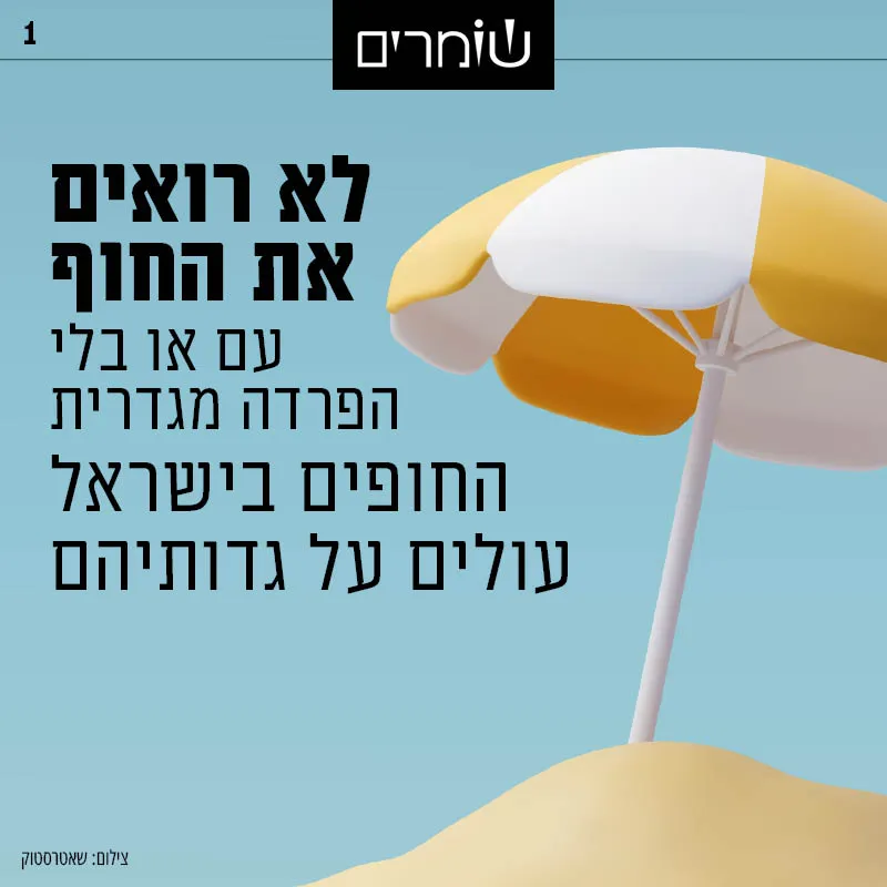 עם הפרדה או בלי: בישראל כולם סובלים ממצוקת חופים