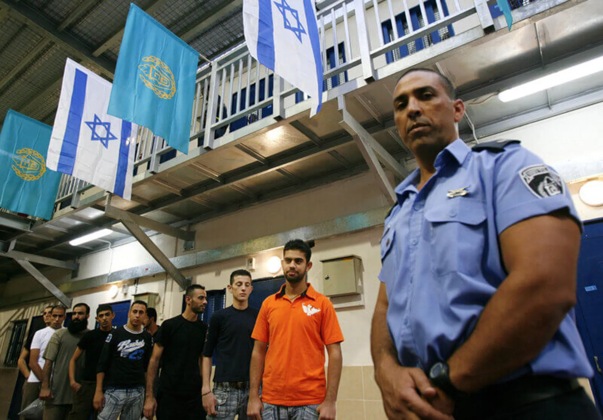 אסירים פלסטיניים בכלא קציעות. צילום ארכיון: רויטרס