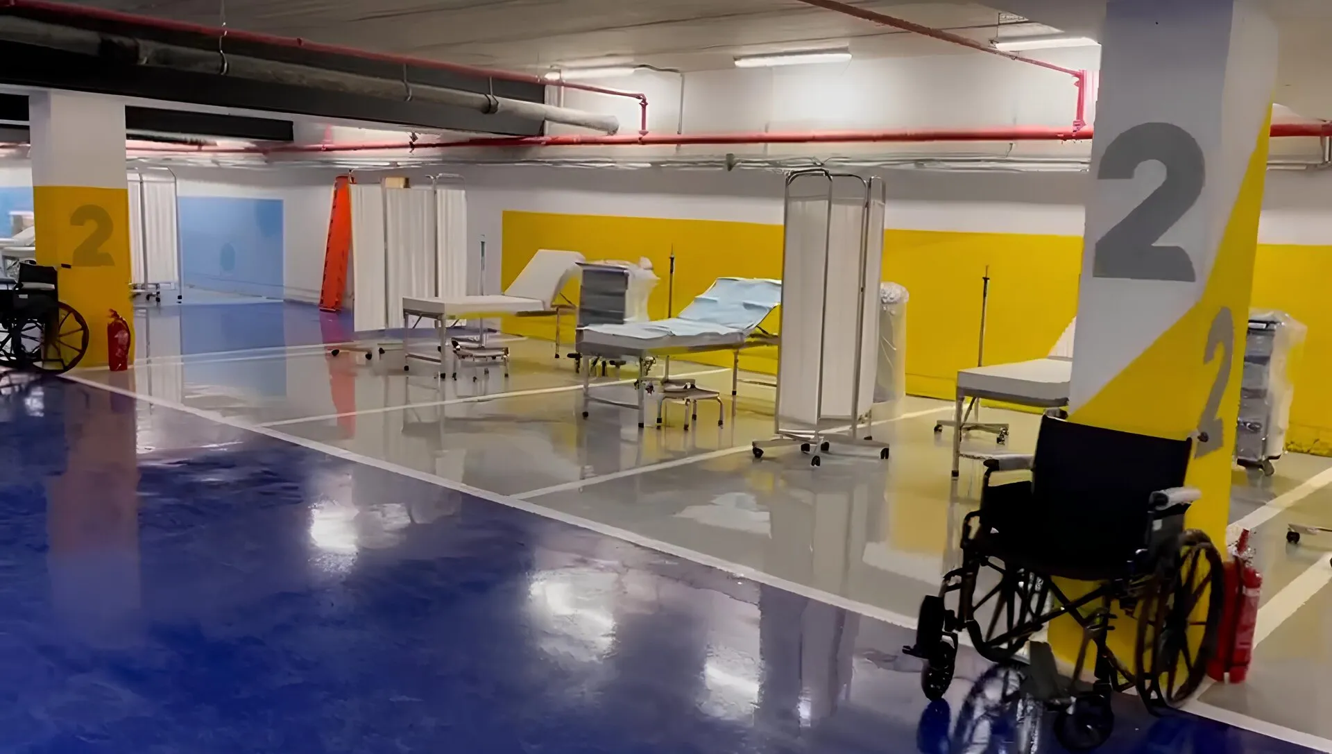 The field hospital was set up in a parking garage. Photo: Majdal Shams Regional Council