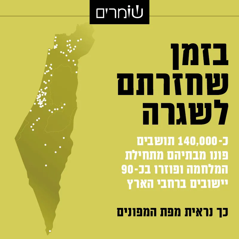 בזמן שחזרתם לשגרה: עשרות אלפי ישראלים עדיין עקורים