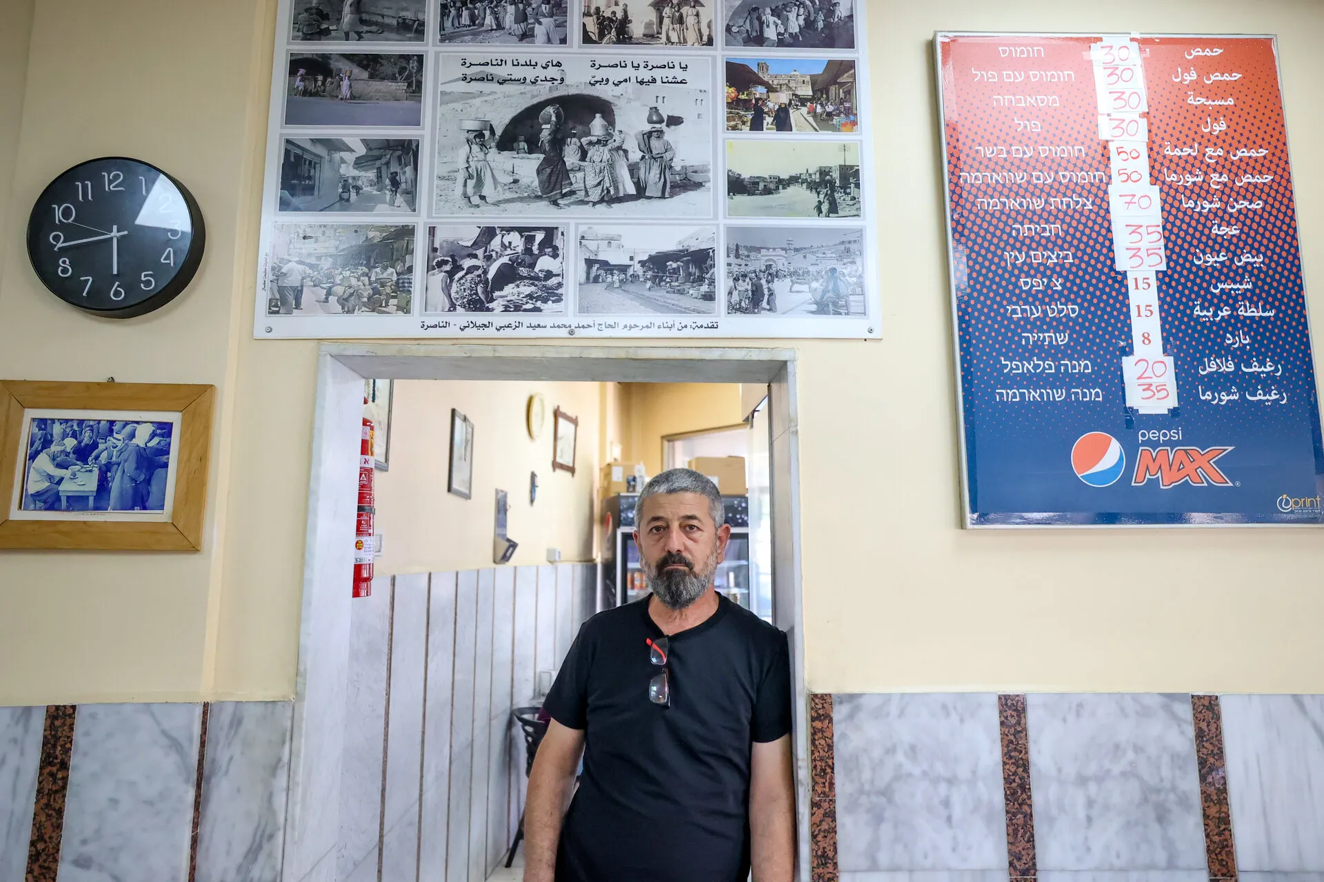Yarmuk Zoabi in his restaurant in Nazareth. Photo: Shlomi Yosef