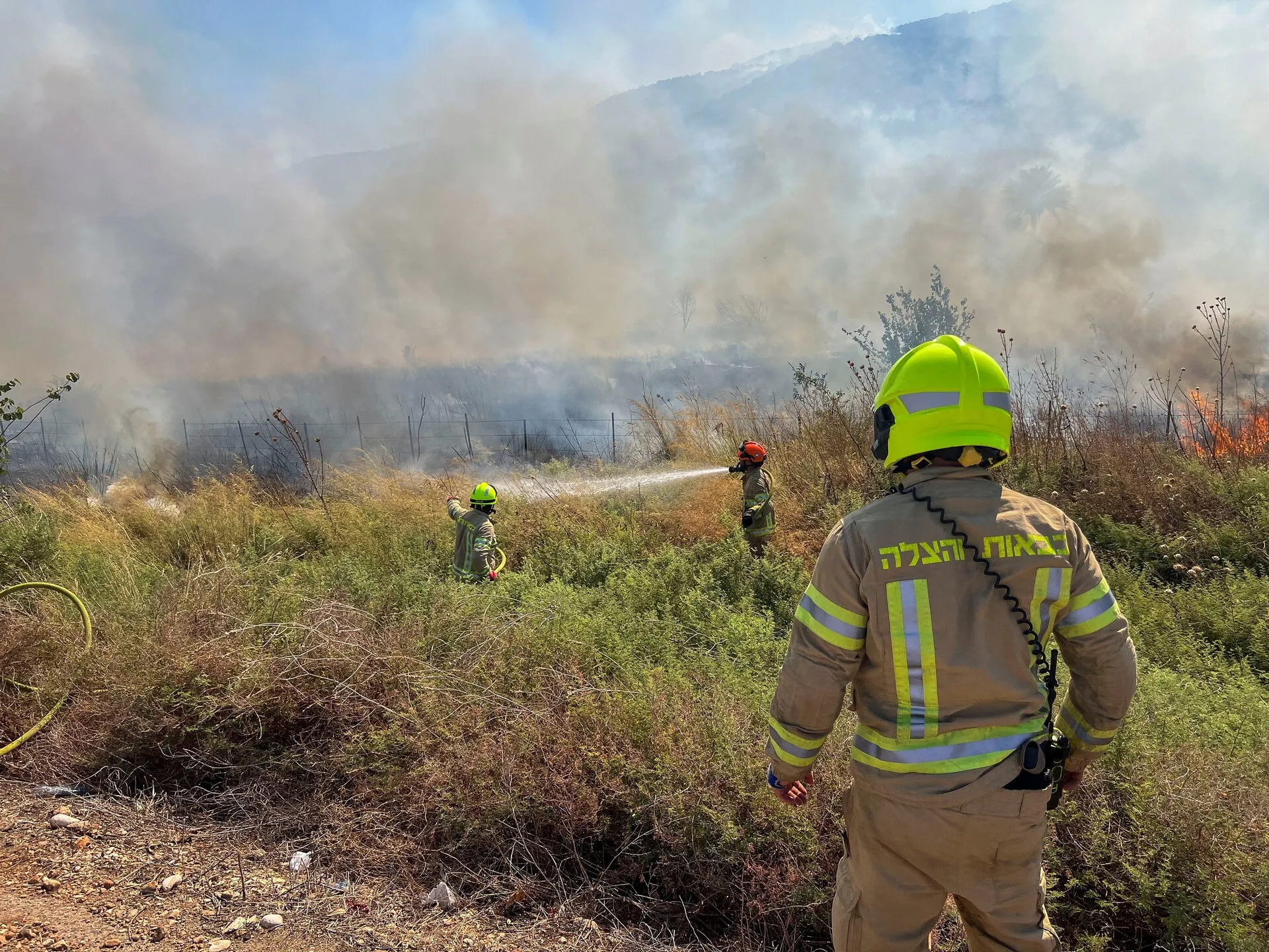 firefighters in northern Israel, July 2024. Photograph: Reuters