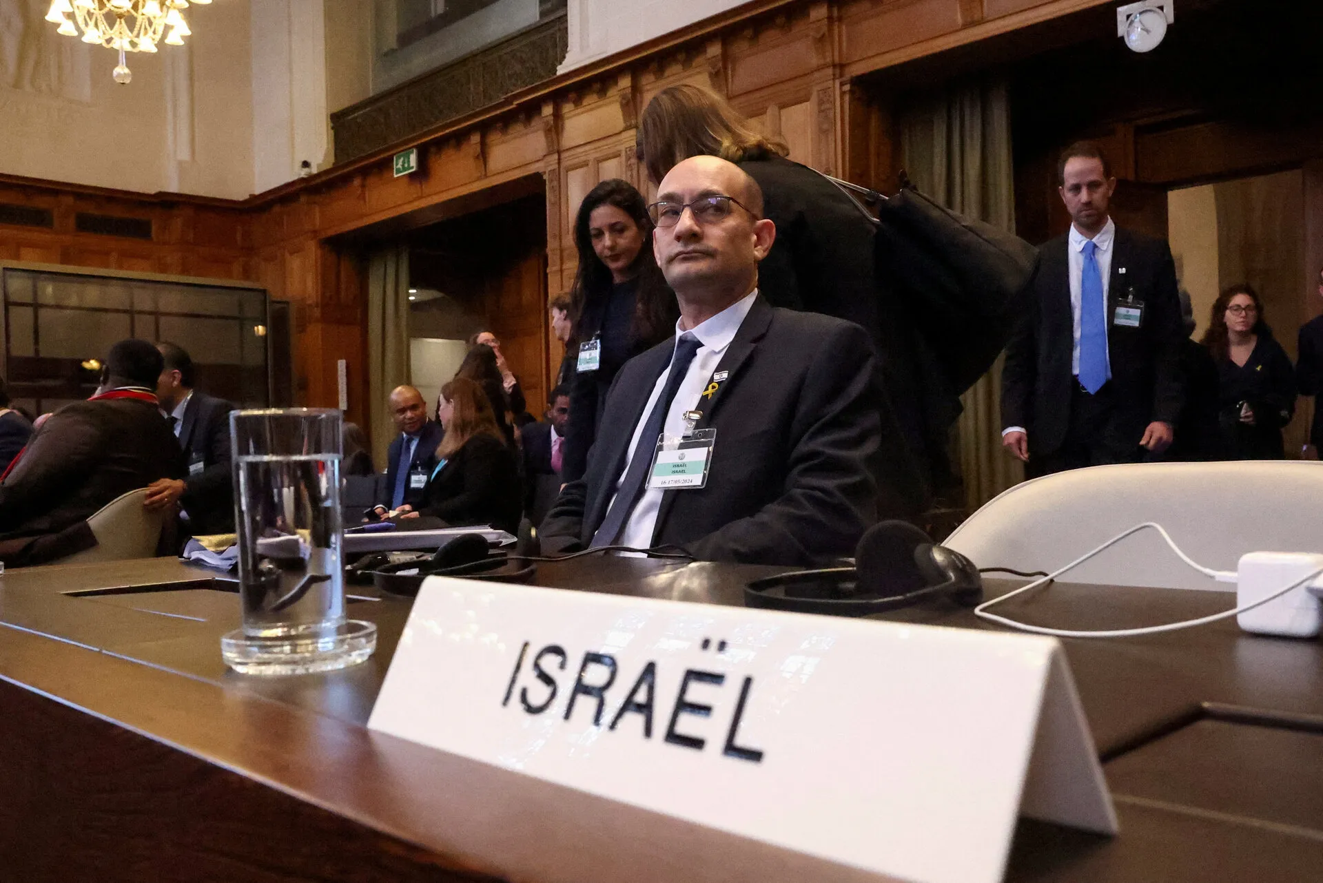 The Israeli delegation to The Hague. Photo: Reuters