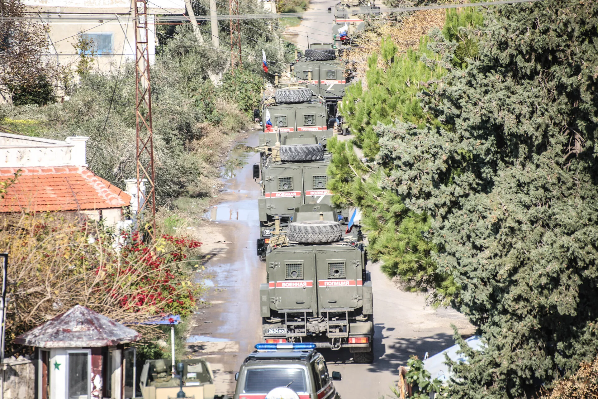 A Russian military convoy near the Khmeimim airbase in Syria. Photo: Reuters