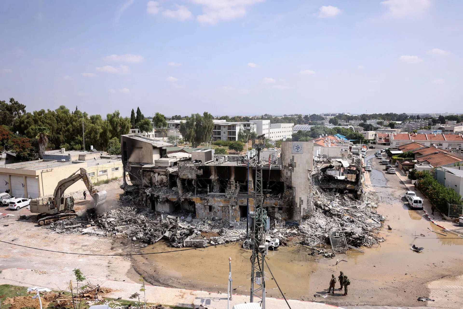 תחנת המשטרה בשדרות שהוחרבה במתקפת ה-7 באוקטובר. צילום: רויטרס