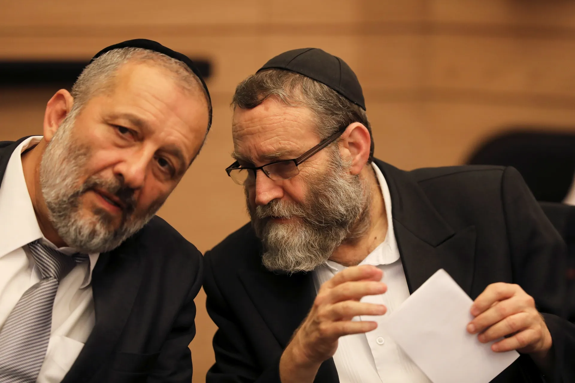 MKs Moshe Gafni and Aryeh Deri. Photo: Reuters