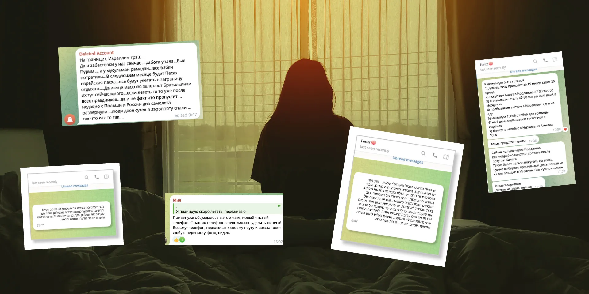 Illustration: Shutterstock, screenshots of messages sent in Russian and translated into Hebrew