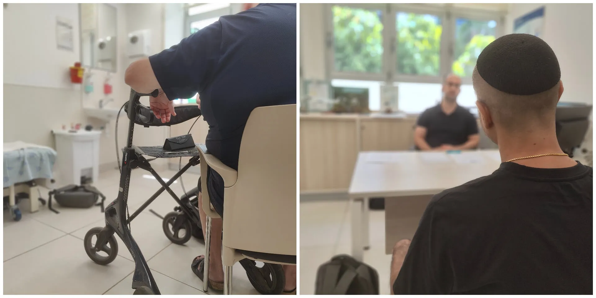 אבי ויריב (שמות בדויים) עם ד"ר עדי מסלטי במרפאה. צילומים: דניאל דולב