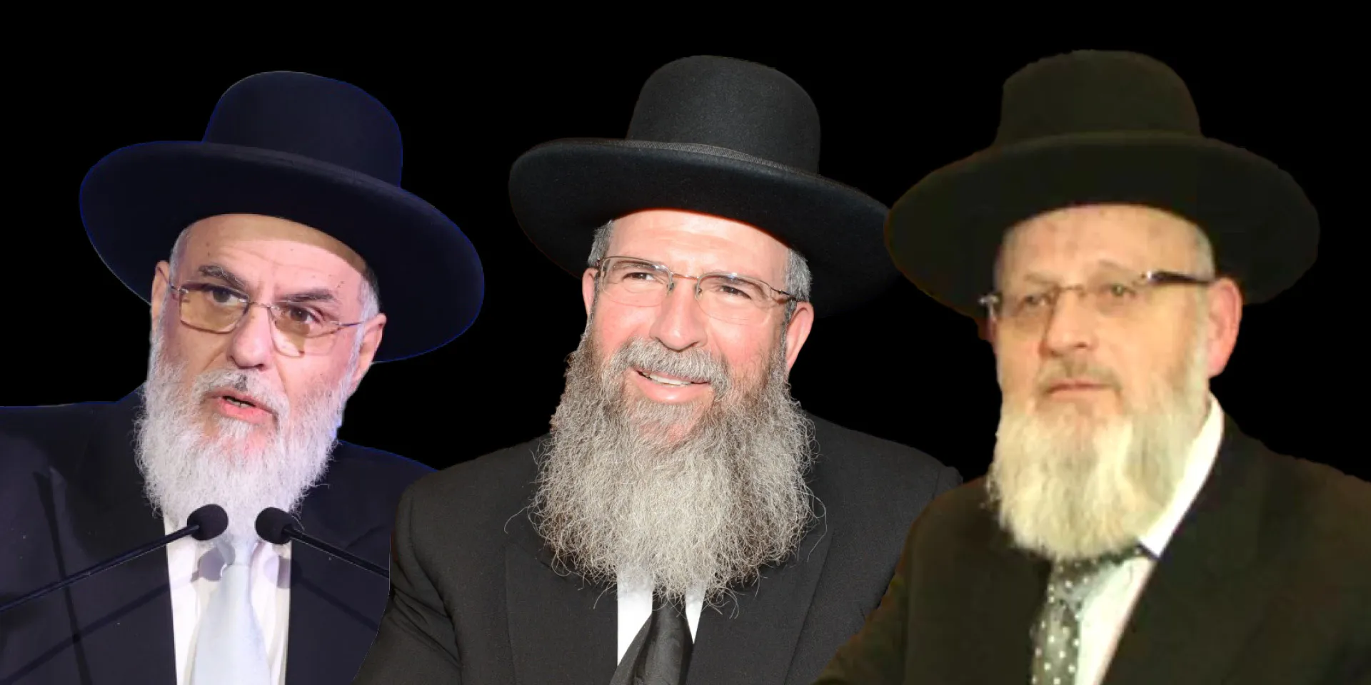הרבנים יגאל לרר (מימין), שניאור פרדס ומאיר פרימן. צילומים מתוך ויקיפדיה