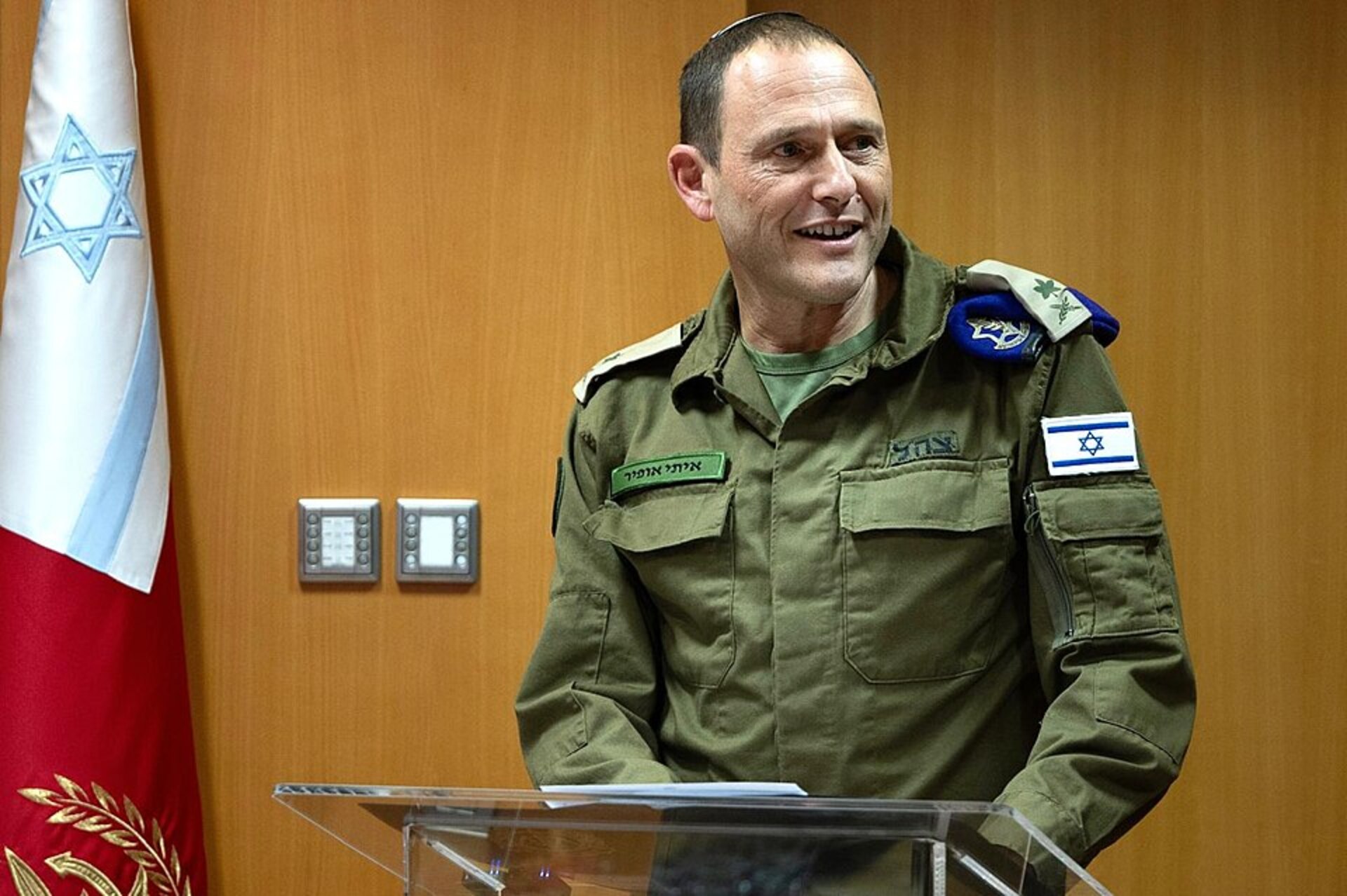 הפצ"ר אלוף איתי אופיר במעמד כניסתו לתפקיד, נובמבר 2025. צילום: דובר צה"ל