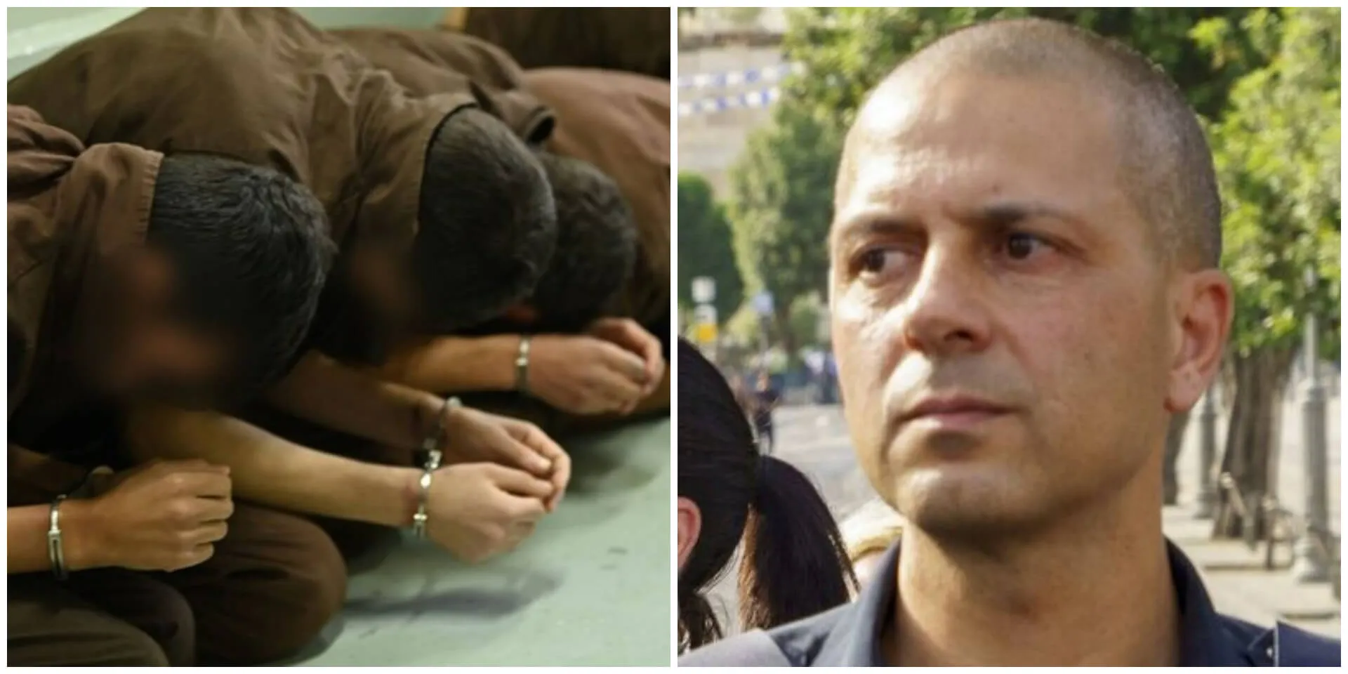נציב שב"ס קובי יעקובי ומחבלי נוחב'ה בכלא. צילומים: רויטרס, שב"ס