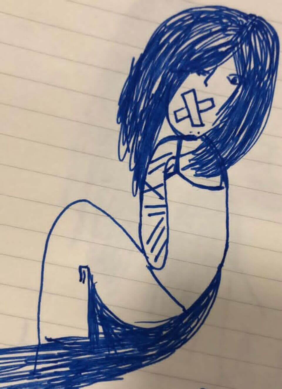 ציור של נ', שורדת פגיעה טקסית