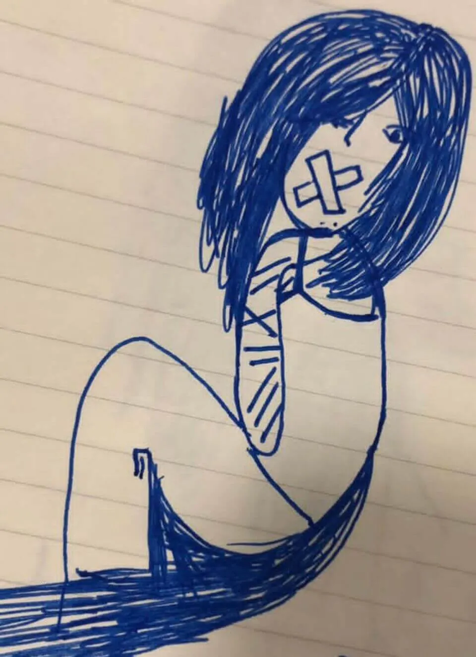 ציור של נ', שורדת פגיעה טקסית