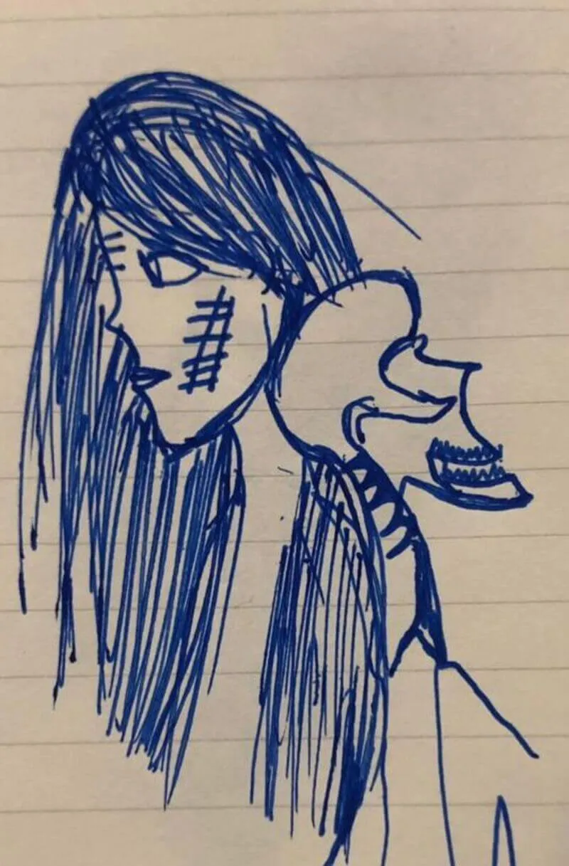 ציור של נ', שורדת פגיעה טקסית